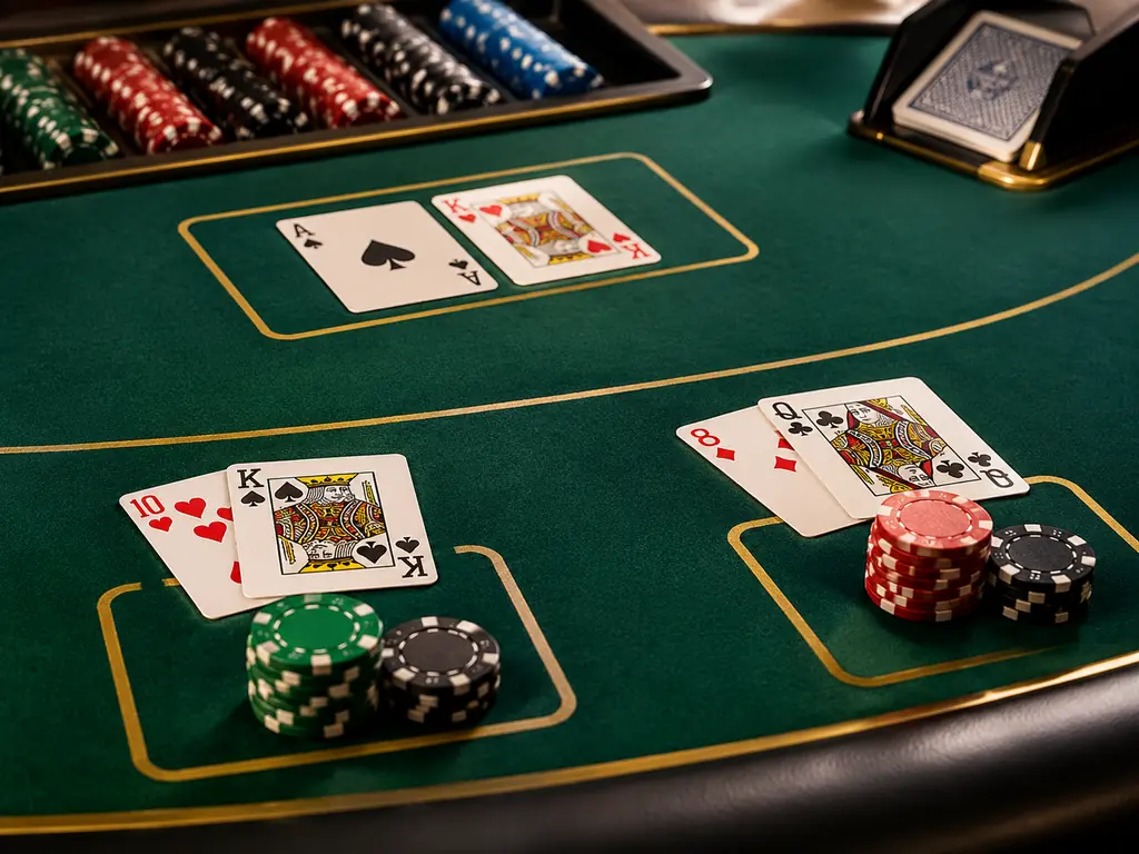Tangan kartu pada meja blackjack